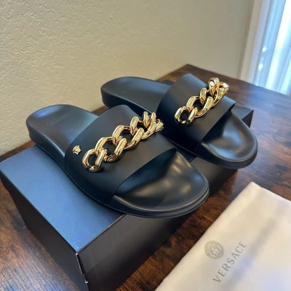 Versace Chain Link Slides - Picture 10 of 15